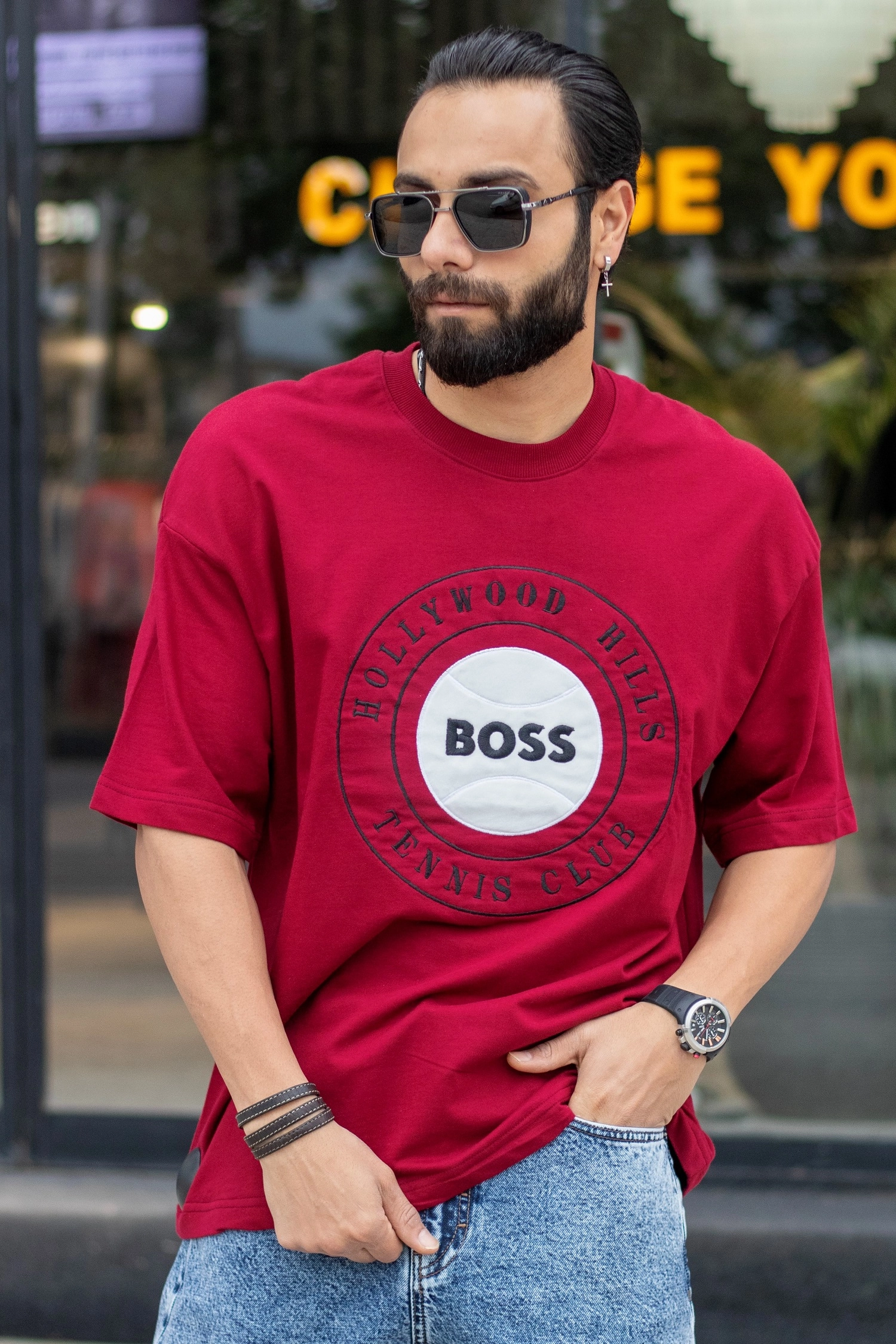 تیشرت آستین کوتاه مردانه مدل باس