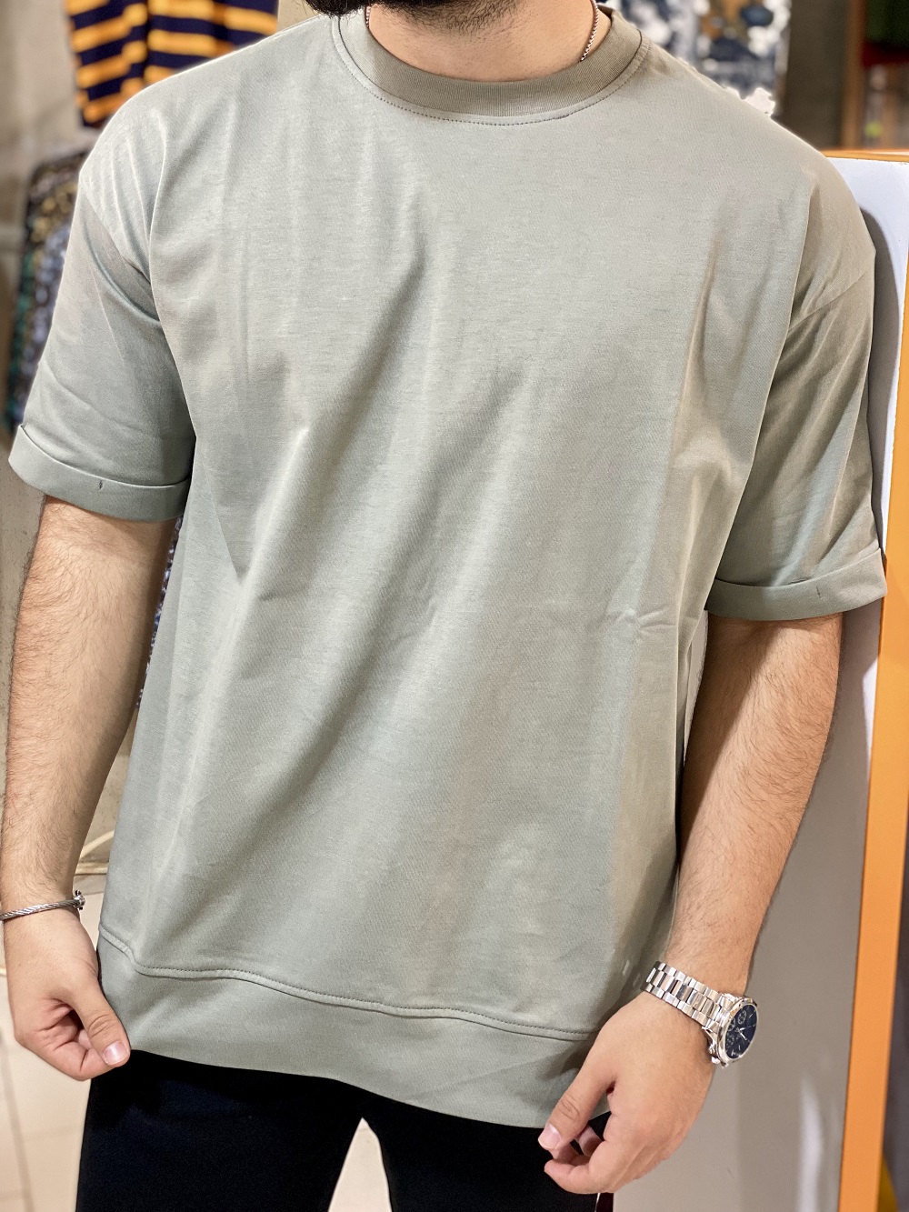 تیشرت آستین کوتاه طرح cuffed sleeve وارداتی ترک